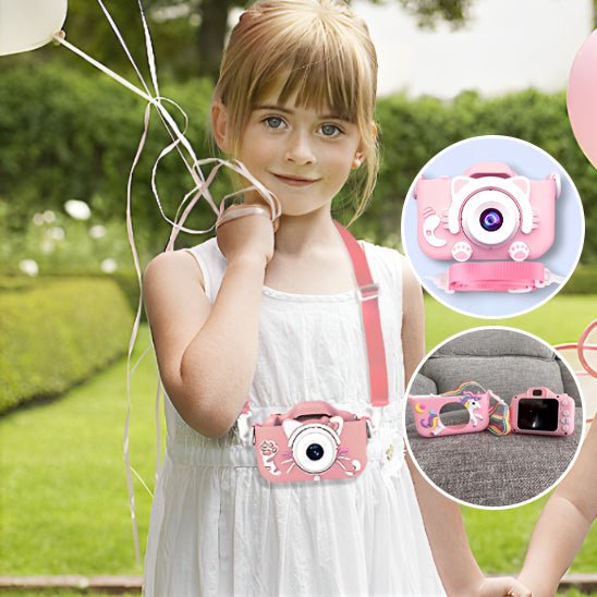 Caméra HD enveloppe fille contente avoir mains libres