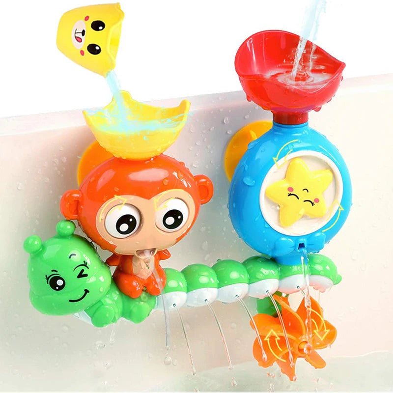 Chute deau dans le bain type singe en mouvement