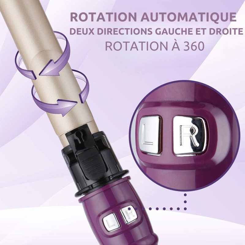 Fer à friser rotatif automatique -a-droite-ou-gauche
