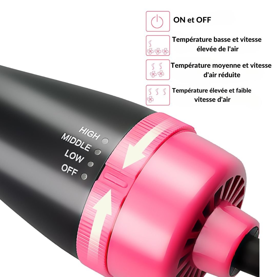 AirGlam ™ - Sèche cheveux Brosse temperatures