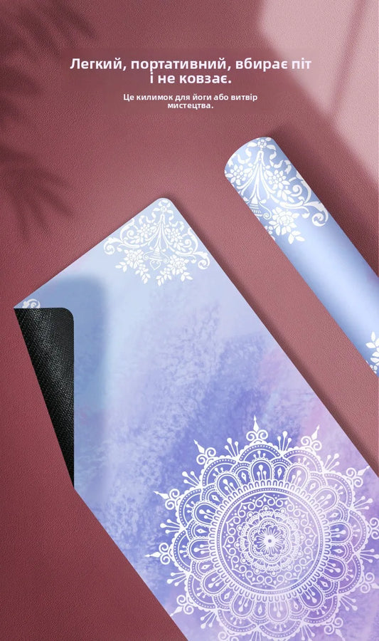 tapis de yoga imprime violet antiderapant