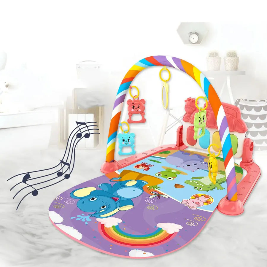 tapis-éveil-violet-éléphant-dans-un-decor-artificiel