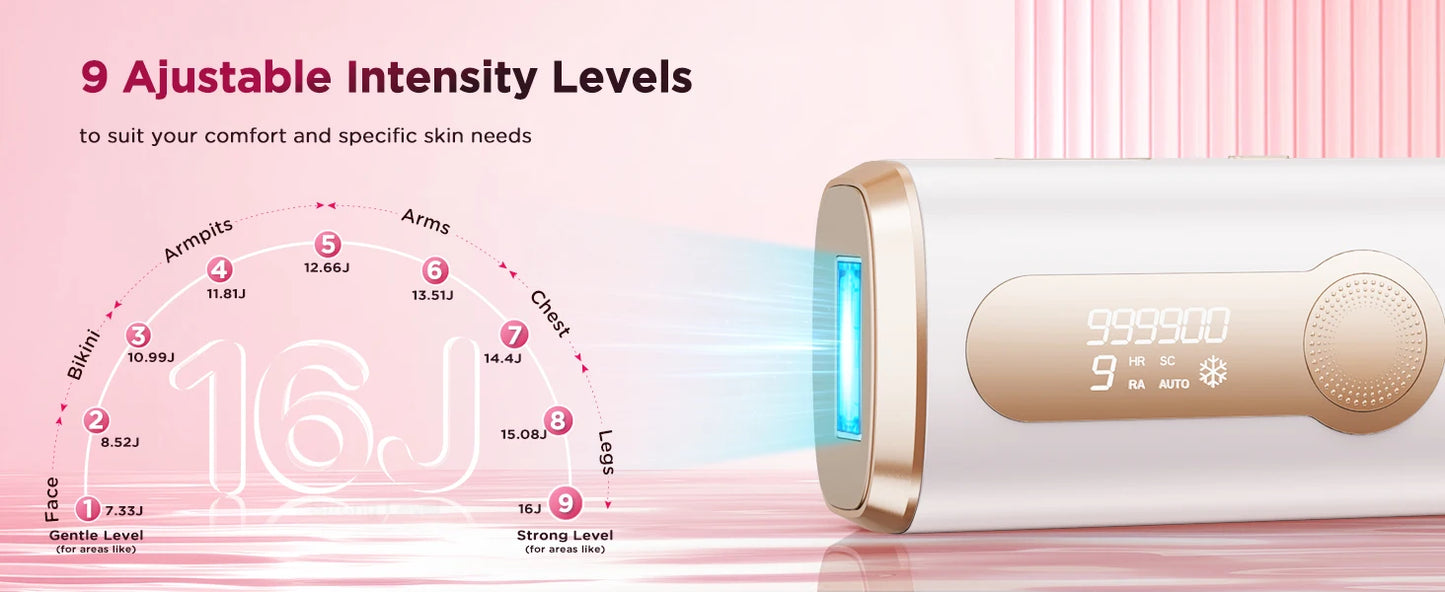 Épilateur laser IPL avec refroidissement par glace