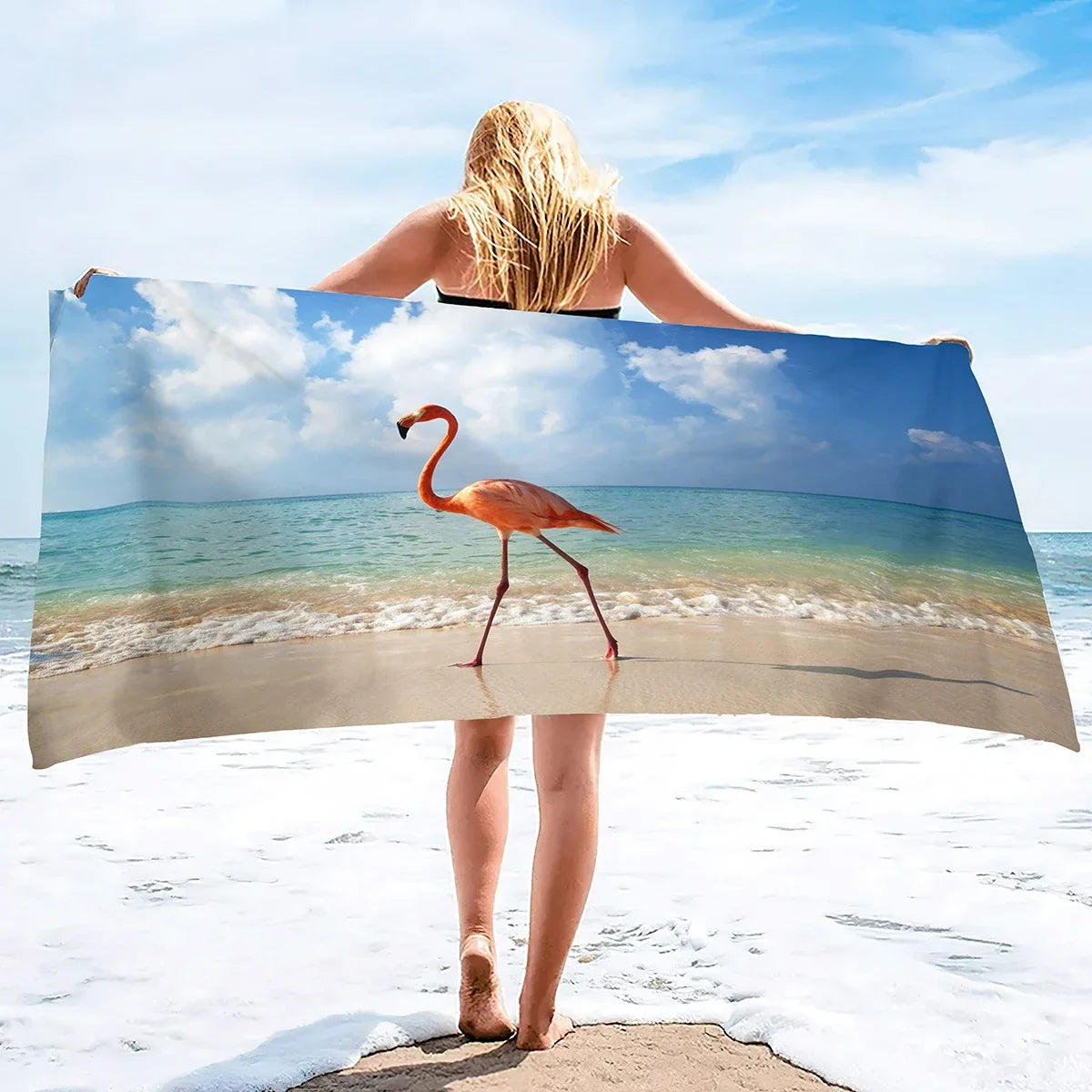 Serviette de plage en rose