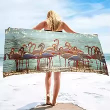 Serviette de plage en rose