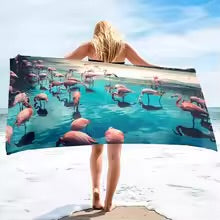 Serviette de plage en rose