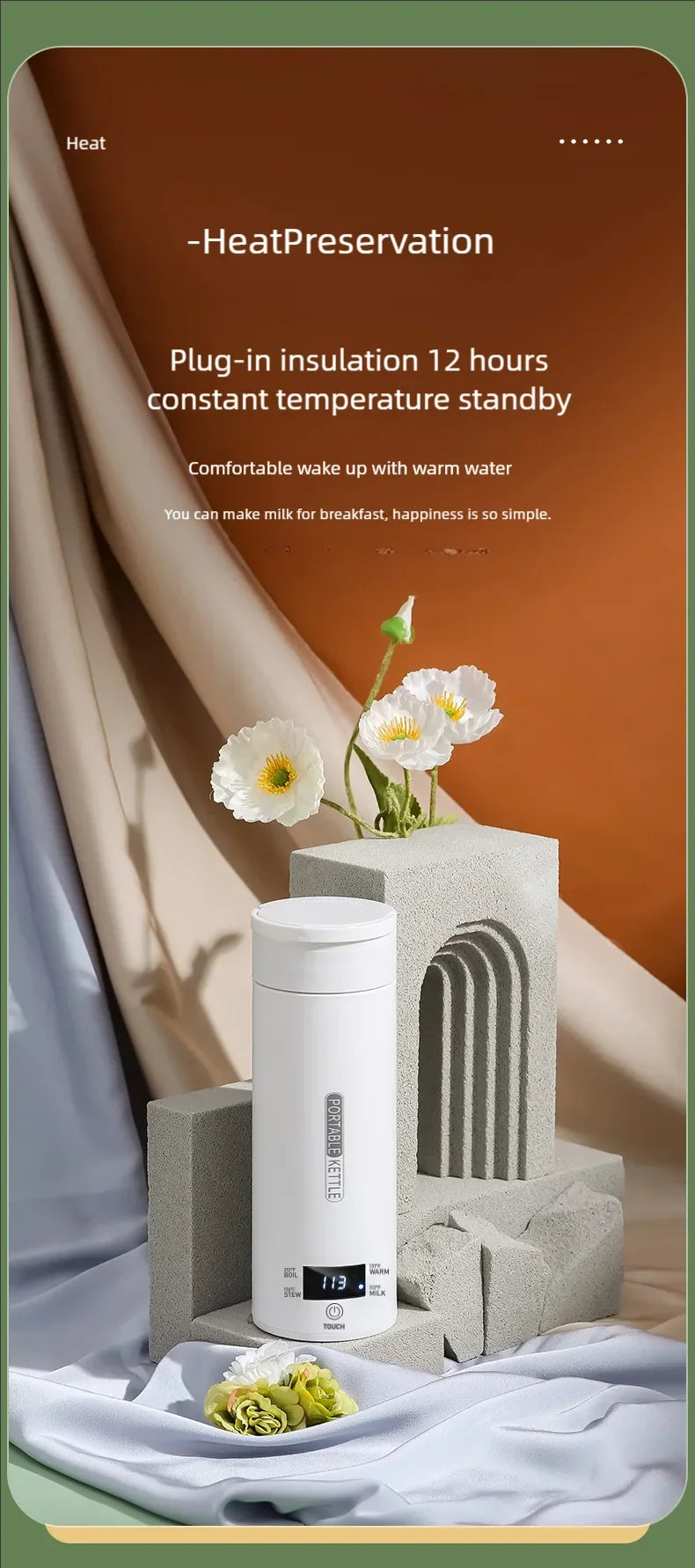 bouilloire electrique portative chaleur constante si branchee