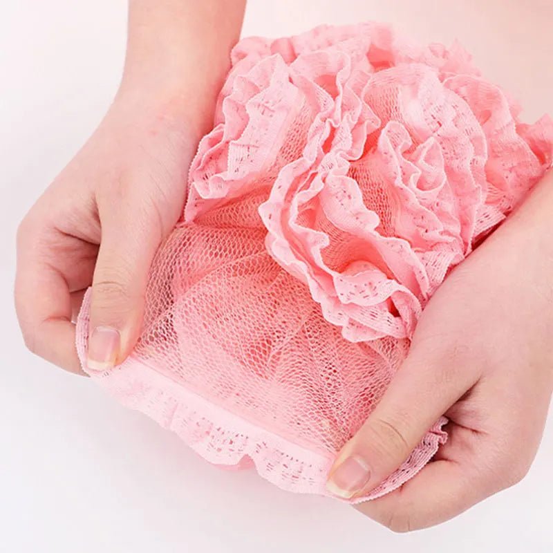 boule exfoliante rose maille