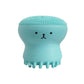 Brosse nettoyante visage en silicone bleu