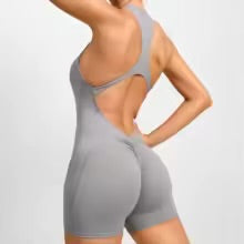 combinaison de yoga dos nu gris