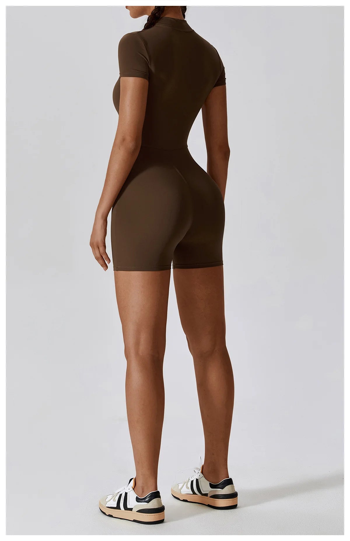 Combinaison de yoga opaque à manches courtes - Techni Tendresse