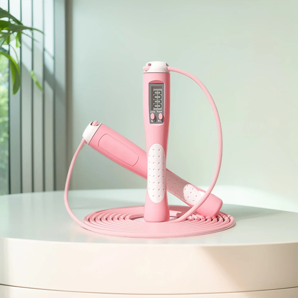 corde a sauter numerique avec compteur-rose