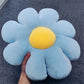 coussin en tournesol bleu