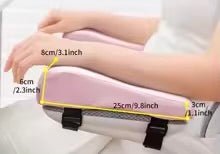 coussinets d'accoudoir rose grandeurs