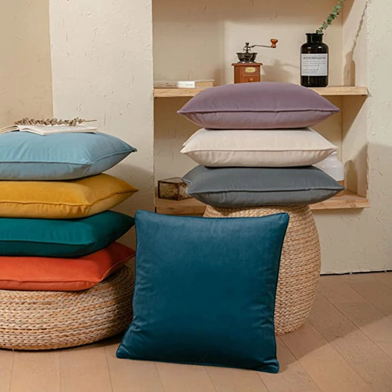 couverture de coussin en velour pour chaise