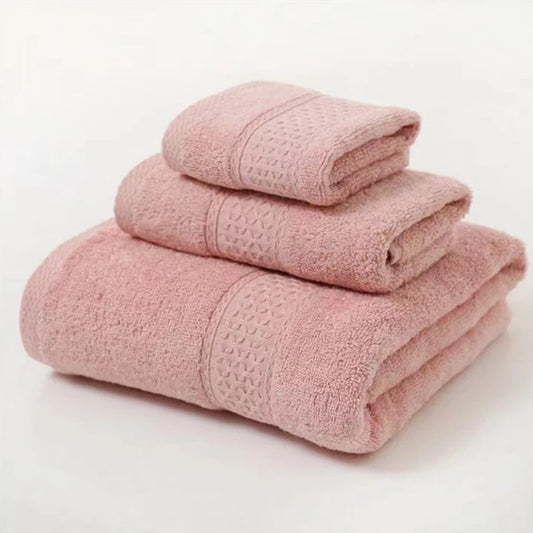ensemble de trois serviettes rose