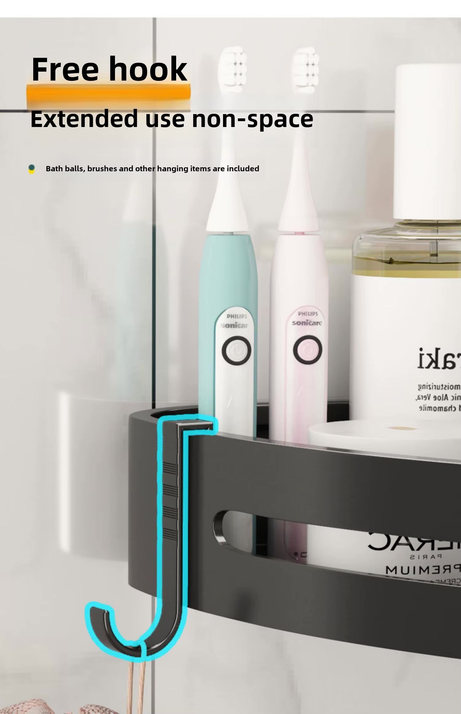 etagere de douche avec crochet