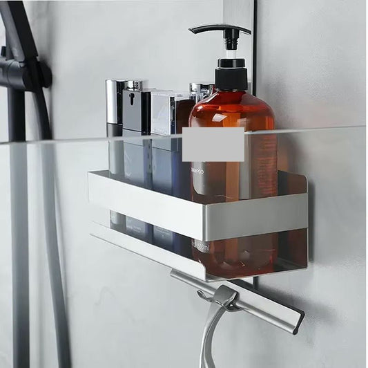 etagere de douche pour homme dans une douche vitree
