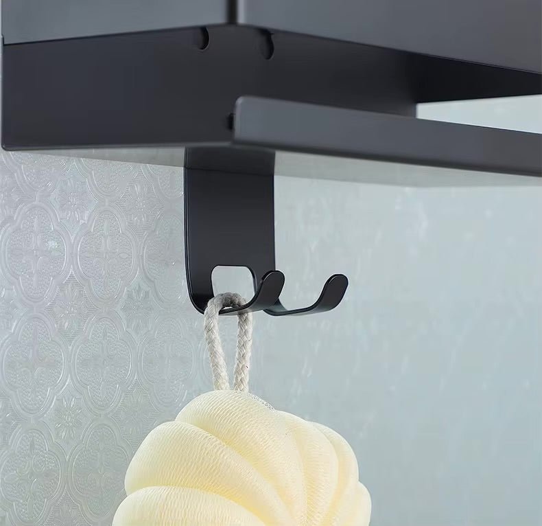 etagere de douche pour homme noire crochet près