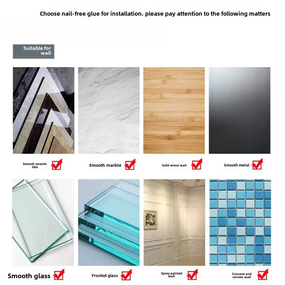 etagere douche types de mur adherents