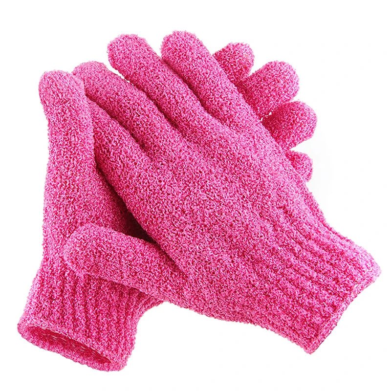 gants exfoliants rose
