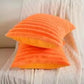 housse de coussin en faux fourrure de lapin orange pale