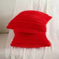 housse de coussin en faux fourrure de lapin rouge
