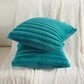housse de coussin en faux fourrure de lapin turquoise