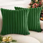 housse de coussin en faux fourrure de lapin vert fonce