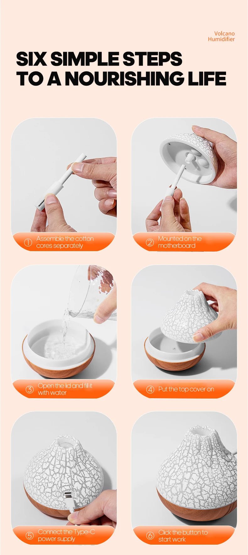 Humidificateur en volcan installation