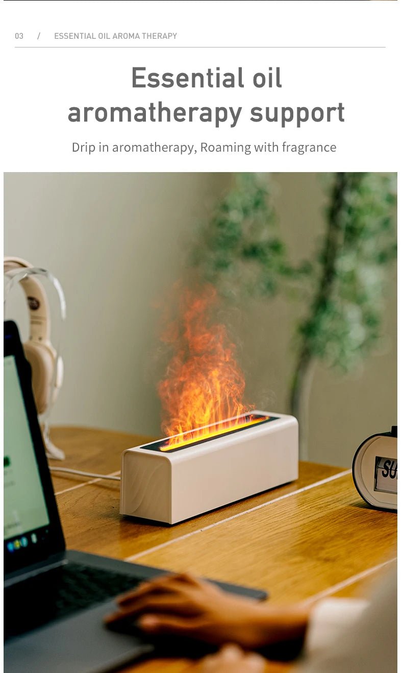 Humidificateur et Diffuseur d’arômes avec effet flamme aromatherapie