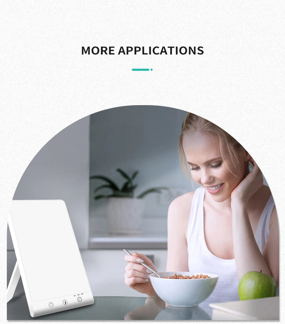 lampe de phototherapie pendant dejeuner 