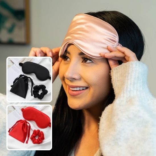 masque de sommeil rose cliente contente kit noir rouge