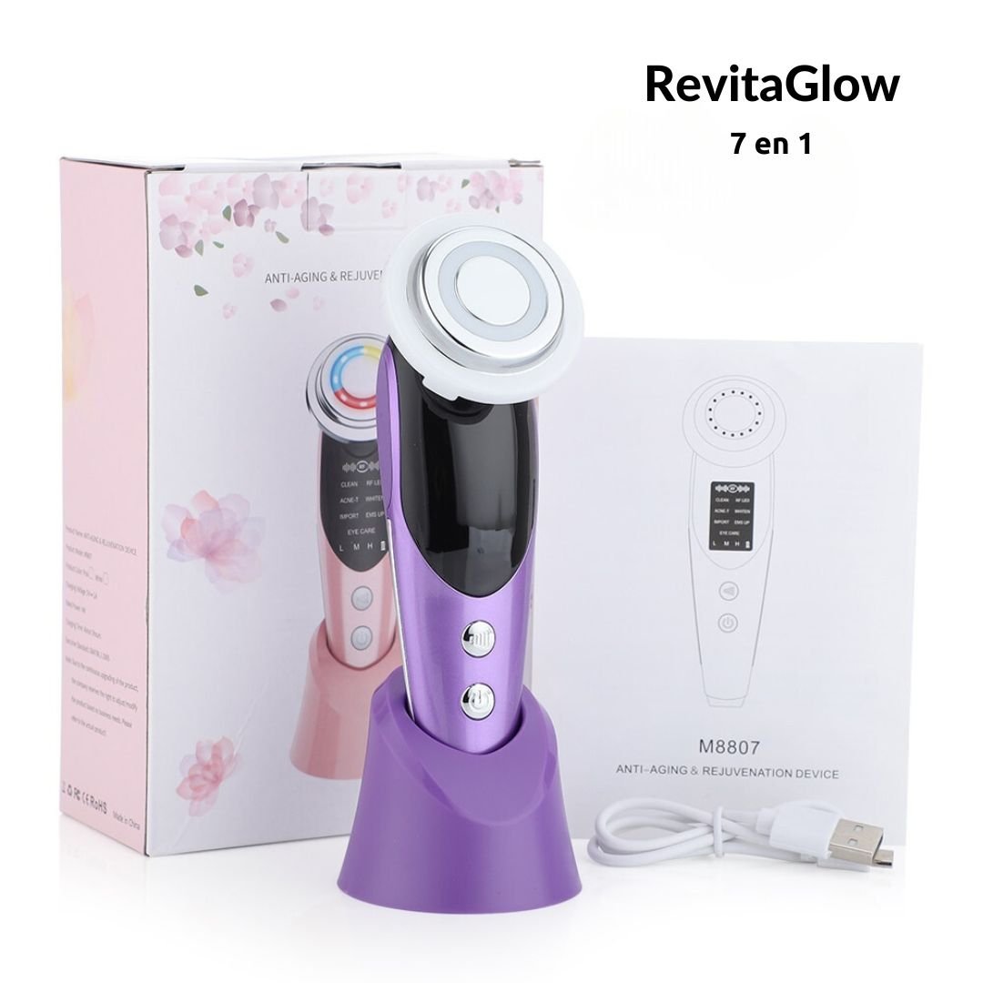 RevitaGlow ™ - Massage Facial 7 en 1 -violet-kit