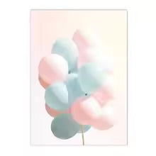 peinture ballons bleu et rose paquet