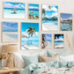 peinture de plage dans chambre au-dessus lit