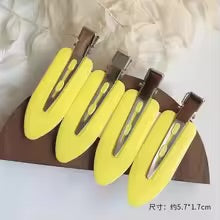 pince a cheveux 4 couleurs uni jaune