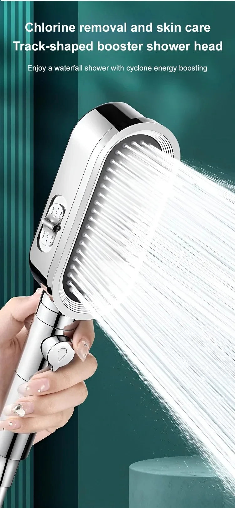 pommeau de douche arrondi argent