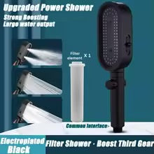 pommeau de douche arrondi noir 