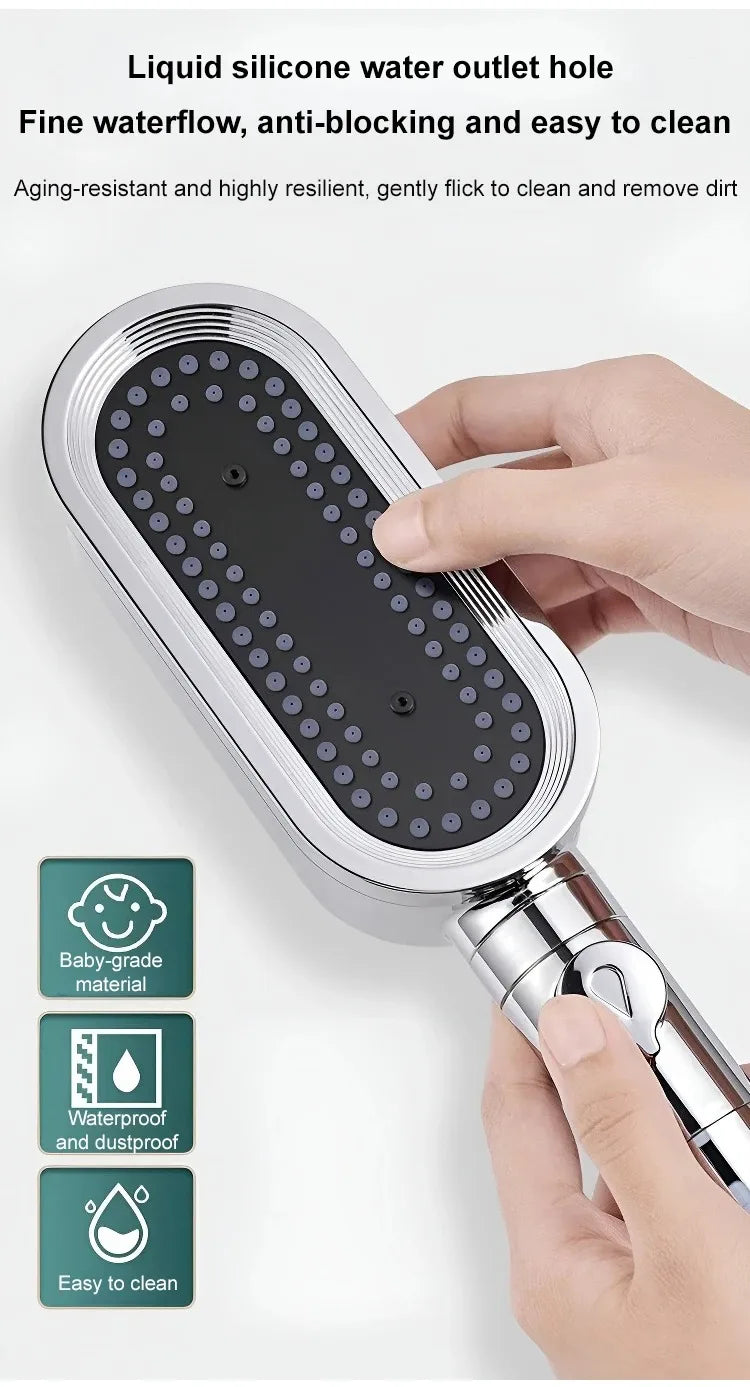 pommeau de douche arrondi ouverture silicone