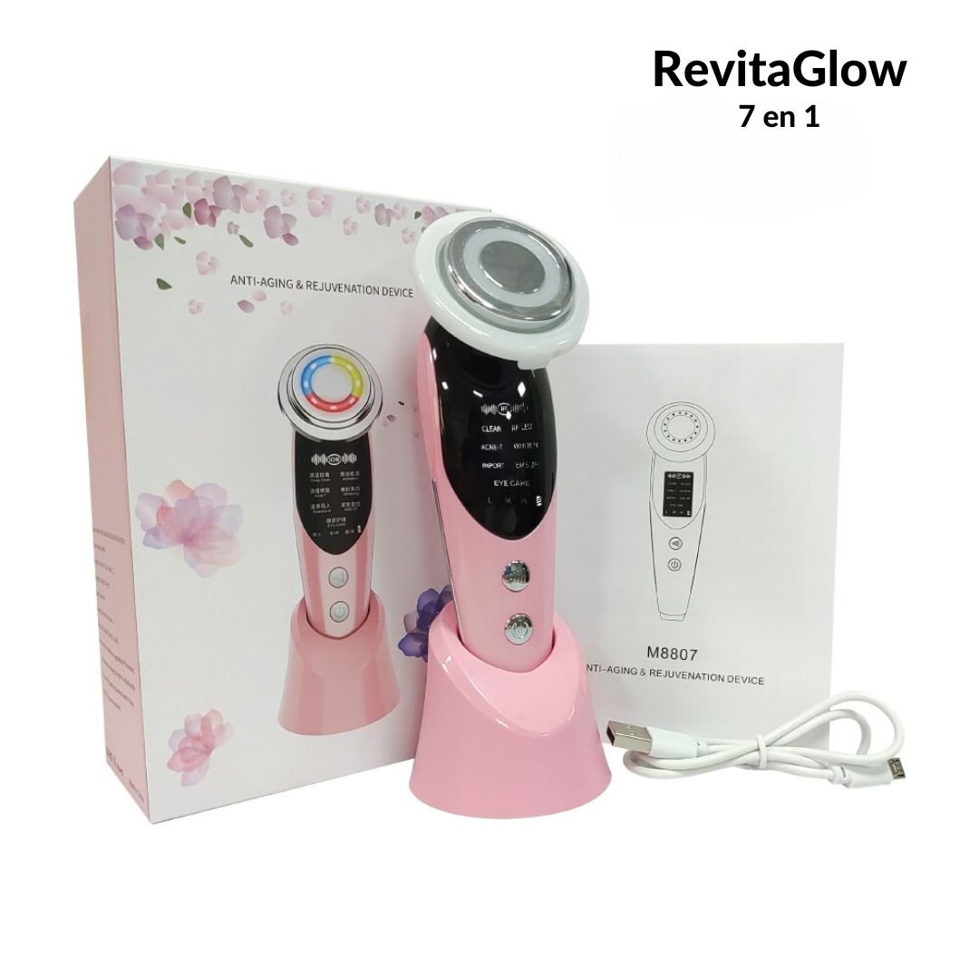 RevitaGlow ™ - Massage Facial 7 en 1 - rose-kit