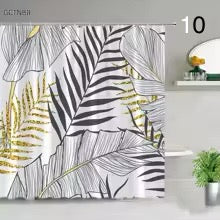 rideau de douche motif feuilles 10