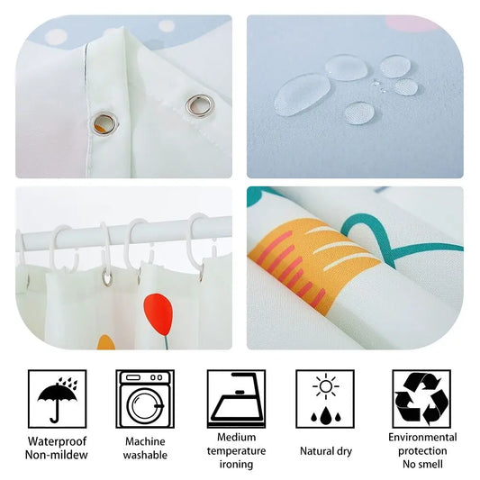 rideau de douche motif feuilles caracteristiques