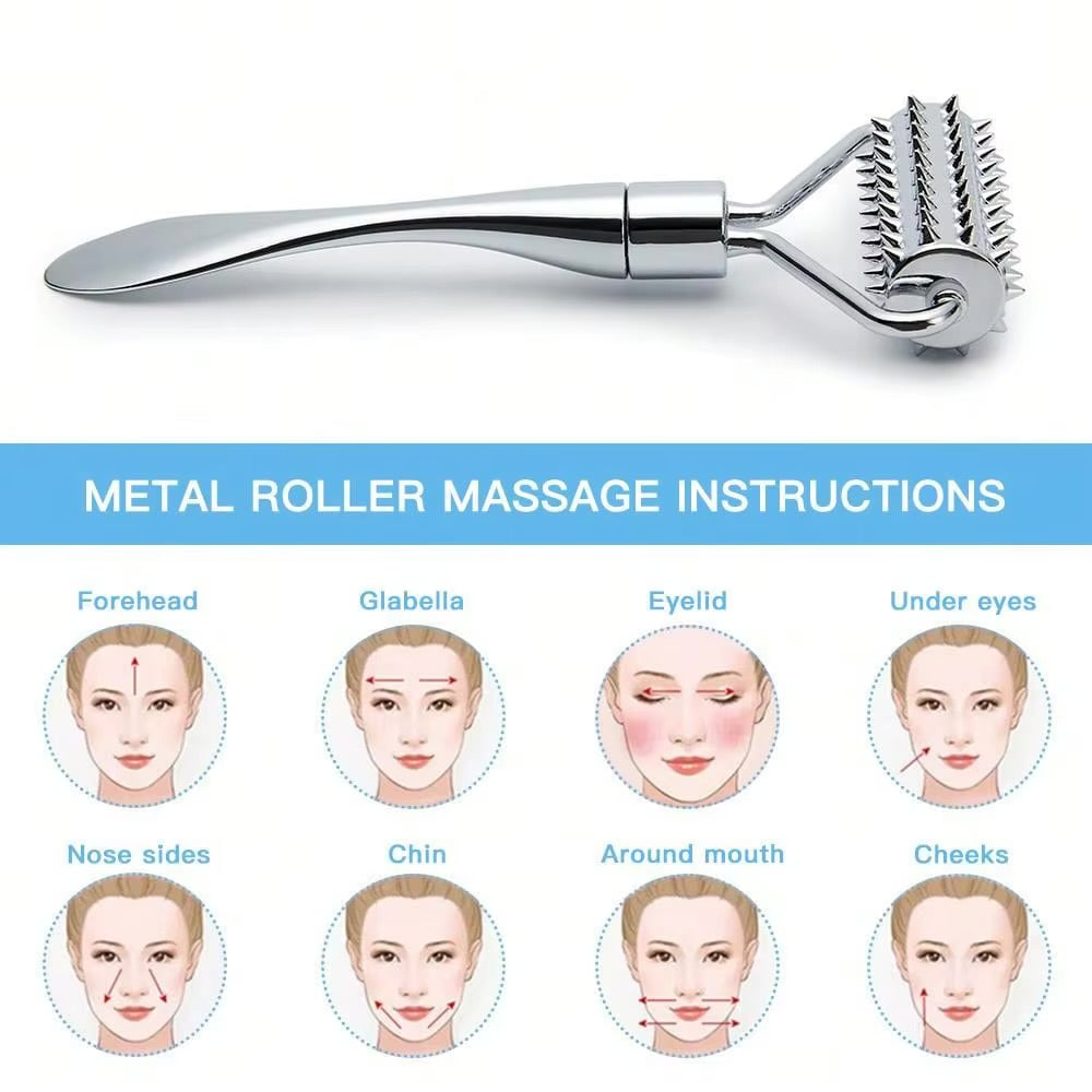  rouleau de massage facial en acier cibles