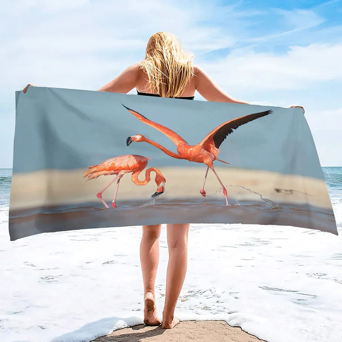 Serviette de plage en rose - Techni Tendresse