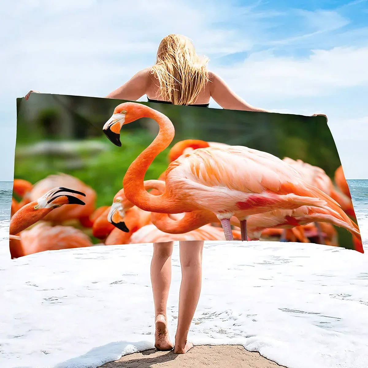 Serviette de plage en rose - Techni Tendresse