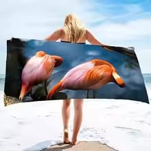 Serviette de plage en rose - Techni Tendresse