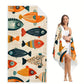 serviette de poissons cliente satisfaite avec serviette motif gauche