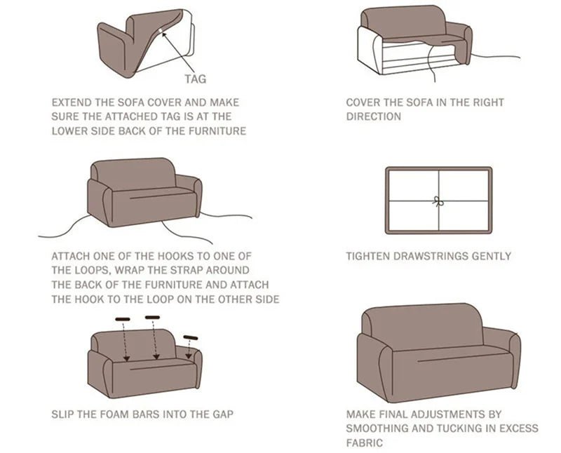 Sofa Covers instruction pour atteindre couverture ideal