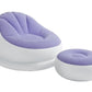 sofa gonflable violet et blanc